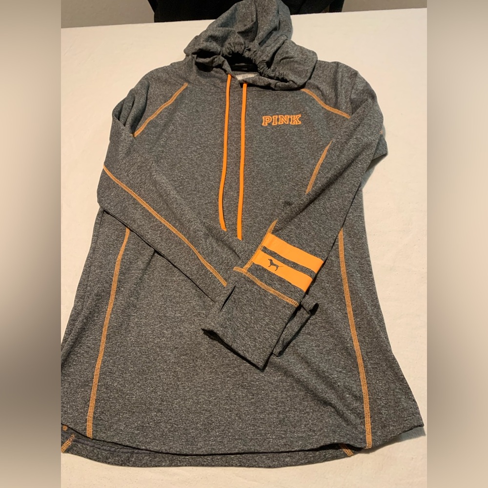 Victorea secret PINK orange and grey pullover